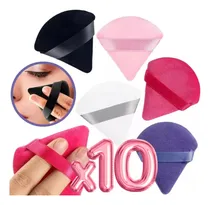 Comprar Set 10 Esponjas Puffs Blender Polvo Triángulo Maquillaje