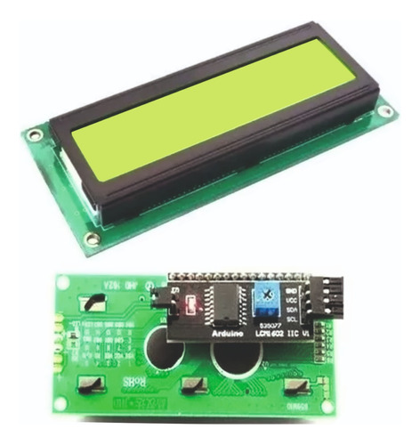 Display Lcd 16x2 Verde + Modulo I2c Soldado Rasp. Arduin Nf.