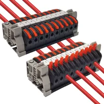 Comprar Kit 20 Bloque Terminal Riel Din Rojo Negro Banda Puente 6-20