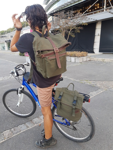 Mochila Lona Algodón Imper Magritte Bike San Roman