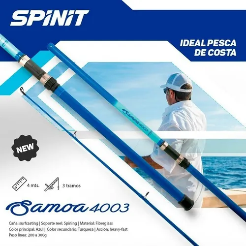 Caña Spinit Samoa 4003 4 Mts 3 Tramos Lance De Costa Frontal
