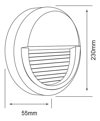 Imagen 4 de 7 de Lámpara Para Muro Redonda Exterior 9,5w Luz Cálida