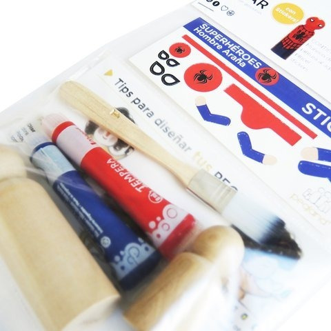 Kit Crear Hombre Araña- Muñeco De Madera Para Pintar Pegland