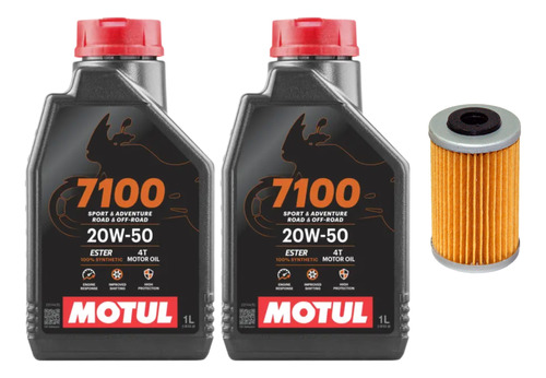 Kit Filtro Y Aceite Motul 7100 20w50 Pulsar Ns200 N250 Rs200