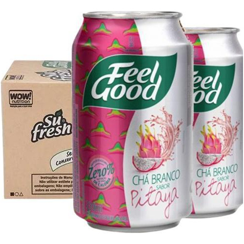 Kit 12x Chá Branco Com Pytaia Feel Good Lata 330ml