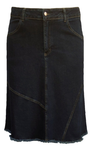 Saia Jeans Midi Evasê Ref108 Moda Evangélica Plus Size 48-60