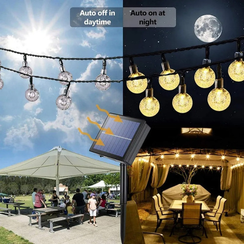Guirnalda De Luces Led 5m Exterior 20 Focos Jardín Navidad