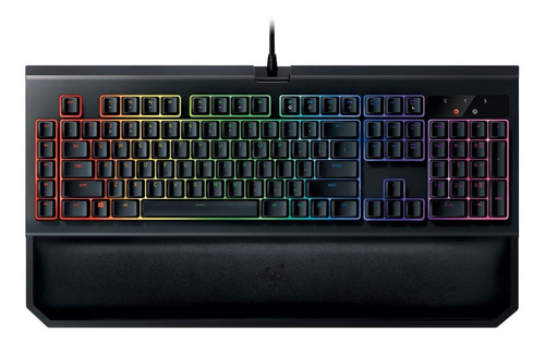 Teclado gamer Razer BlackWidow Chroma V2 QWERTY inglês US cor preto com luz RGB