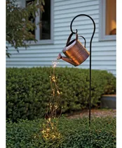 Comprar Regadera Artistica Estrella Para Jardin Luz Led Estaca Cobre