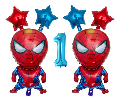 Kit Homem Aranha Cp Com Número Balão Metalizado ##