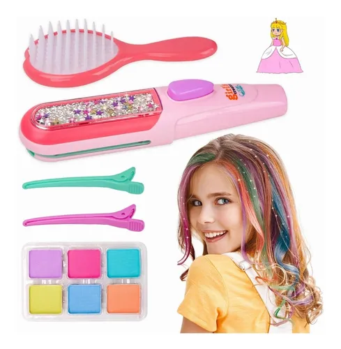 Set De Cabello Tinte Temporal Juguete Plancha Mechas Ni as