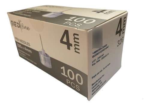 Medtfine 100 Agujas Lápiz Insulina Ozempic Victoza 4mm 32g