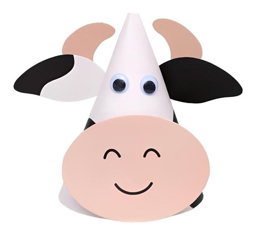 5 Gorros De Cartón En Forma De Vaca.