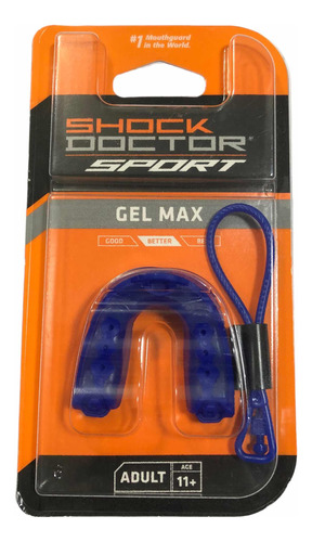 Protector Bucal Shock Doctor Gel Max Blue Adultos +11 Años