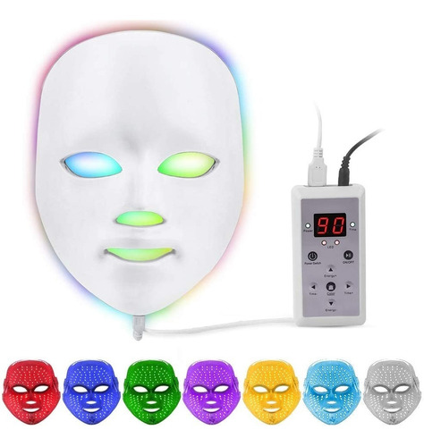 Máscara Facia Led 7 Colore Tratamento  Fototerapia Beleza 