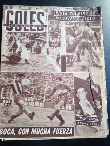 Revista Goles N° 886 Año 1965 River Boca Nicolino Locche
