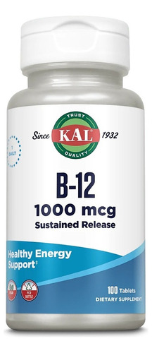 Kal | B-12 Sustained Release | 1000mcg | 100 Tablets