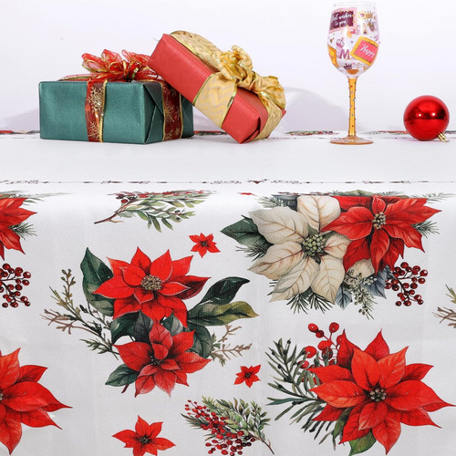 Mantel Impermeable Rectangular Navideño Para Decoración De F