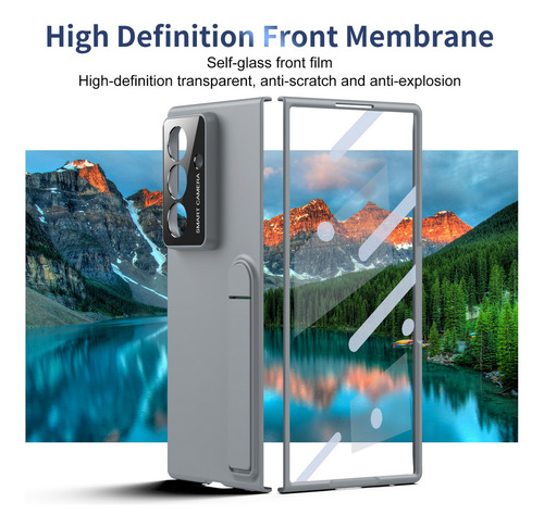 Soporte Bidireccional Plegable Con Funda Protectora De Cristal Hd Para Samsung Z Fold 7 6 5