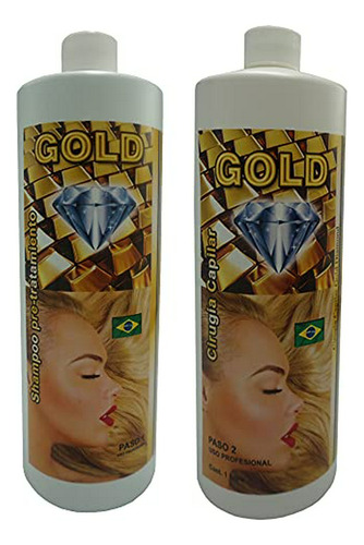 Tratamiento Capilar Diamond Gold 1l: Shampoo Y Acondicionado