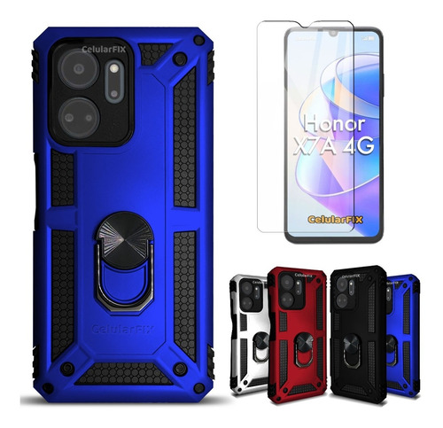 Funda P/ Honor X7a 4g, Uso Rudo C/ Anillo Sujetador + Mica