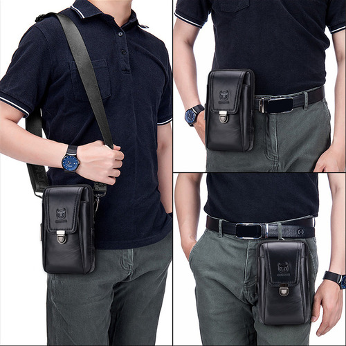 Riñonera De Cuero Para Hombre: Funda Para Teléfono Y Bandole