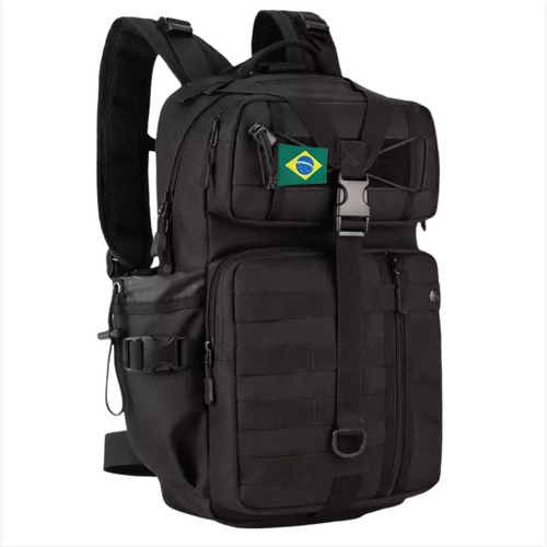 Mochila Tática Militar Assault 45 Litros Camping Trilha Top Cor Preto