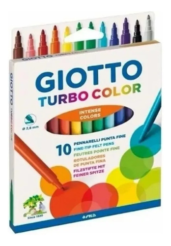 Fibras Giotto Turbo Color X 10 Colores- Kit X 3 Cajas