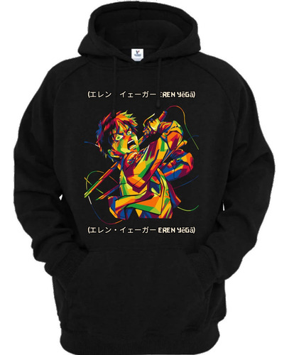 Sudadera Negra Attack On-titan Eren Multicolor-pop