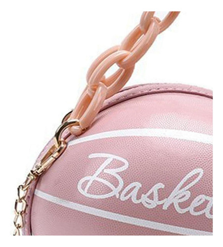 Bolso De Baloncesto Para Mujer, Cuero Redondo Gráfico Con