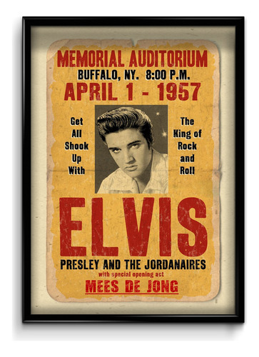 Cuadro Elvis Presley Show Ny1957 30x40 (marco+lámina+vidrio)