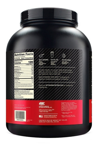 Imagen 2 de 2 de Suplemento en polvo Optimum Nutrition Proteína Gold Standard 100% Whey proteína sabor banana cream en pote de 2.27kg