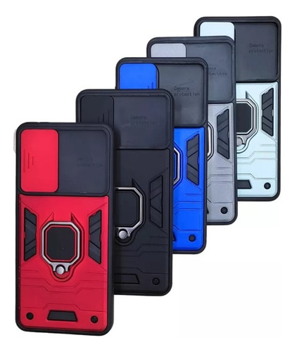 Case Armor Para Redmi 11 Lite Con Anillo Y Cubre Cámara