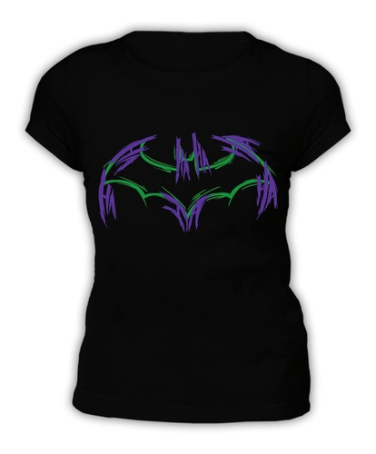 Polera Negra Mujer - Batman Vs Joker