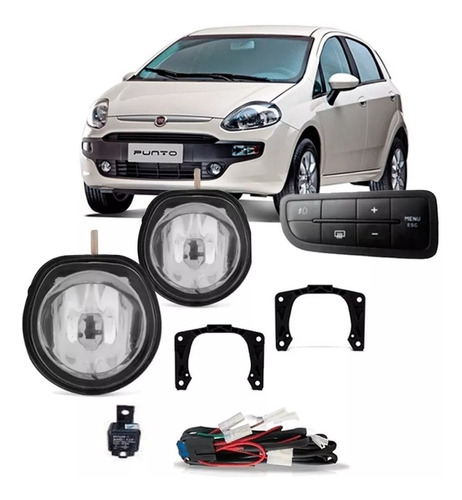 Kit Farol Milha Punto 2013 A 2017 Botao Original