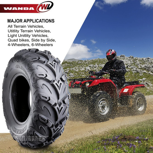26x8r12 Radial Atv Tire Set For 06-17 Can-am Outlander 6 Ugg