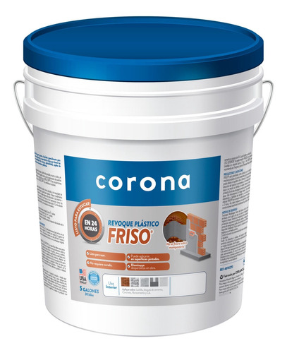 Friso Revoque Plástico Cuñete 30kg Corona