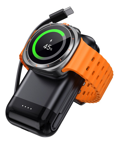 Cargador portátil Phelinta de 6000 mAh, magnético, compatible con Apple Watch y iPhone 12/13/14/15, incluye cable incorporado.