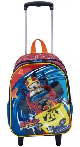 Mochila Infantil Mickey Mouse 3d Escolar Rodinhas Tam M