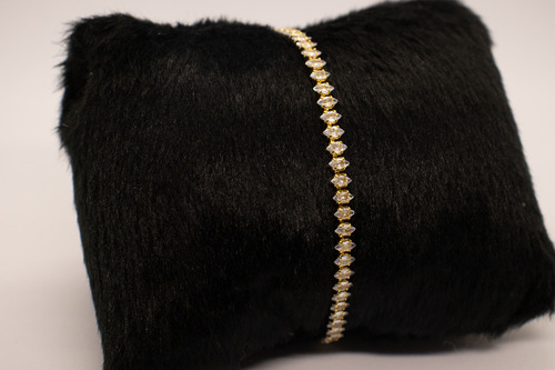Pulseira Riviera Feminina Banhada A Ouro 18k Com Zircônias