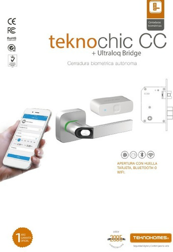 Cerradura Tekno Chic Cc Huella Wi-fi Ultraloq Ul1+bridge *cu