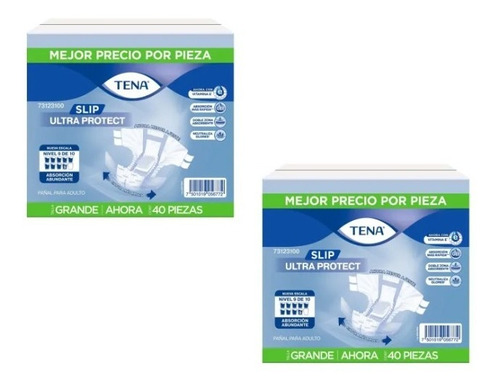 Pack 2 Cajas De Pañal Para Adulto Tena Slip Ultra Protect 