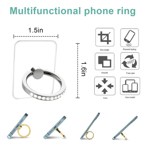 Soporte De Anillo Transparente Para Teléfono Celular, Soport