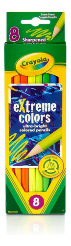 Lápices Dibujo Neón Fluo Largos X 8 Colores Crayola 681120