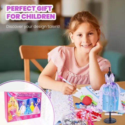 Kit De Diseño De Moda De 1200 Piezas | 4 Maniquíes Para Niñas 8-12+ | Set De Costura Y Manualidades