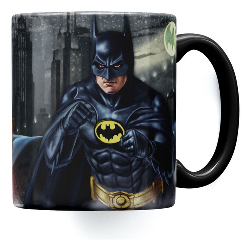 Taza Cerámica Batman 89 Michael Keaton Batimovil Dc Flash