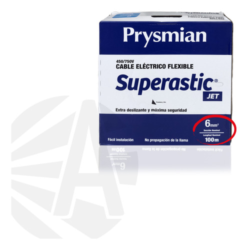 Cable 6mm Unipolar Superastic Pirelli Prysmian X100mts