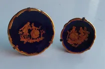 Comprar Antiguos Platos Decorativos Mini Azul Cobalto Y Oro Porcelan