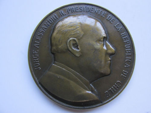 Antigua Medalla Presidente Chile Jorge Alessandri Muy Escasa