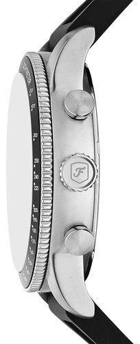 Relógio Fossil Masculino Sport Tourer Prata - Fs6087/2bn Correia Preto Fundo Branco